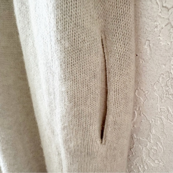 Skull Cashmere Jansen Eye Cardigan Duster Sweater Open Front Long Boho Cream XS - Picture 10 of 13